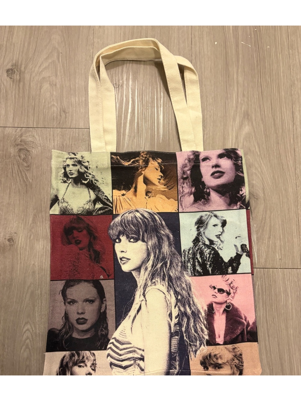 Canvas Patchwork Taylor Swift Portrait Tote Bag in Multi-Color - Picture 1 of 1